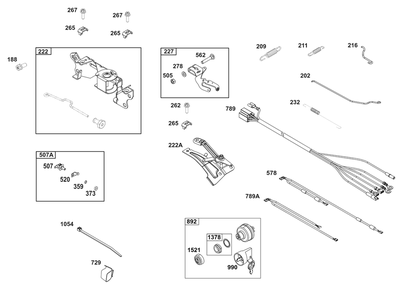 Controls Group Diagram and Parts List for 386447-0451-B5 200000 - 399999 Briggs and Stratton Engine